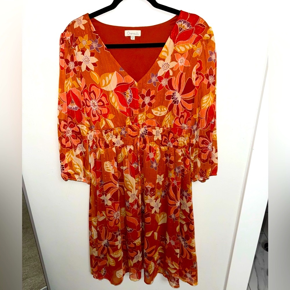 Chicwish Floral Orange Dress